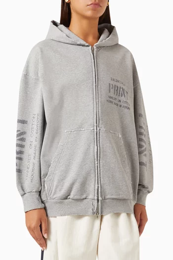 Small Fit Zip-up Hoodie in Cotton