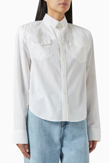 Shoulder Pad Shirt in Cotton-poplin