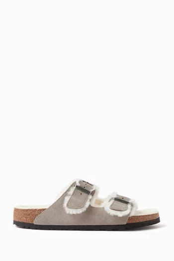 Arizona Sandals in Shearling & Suede
