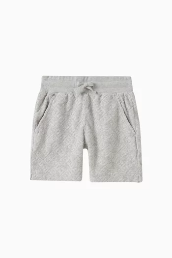 Monogram Shorts in Cotton Blend Terry