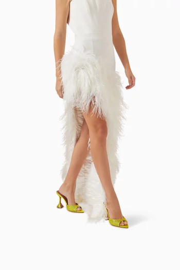 Caroline 95 Crystal Mules in Satin