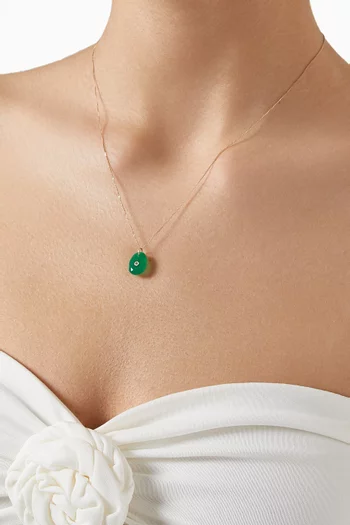 قلادة اورسو بدلاية مرصعة بماس وعقيق ذهب عيار 14