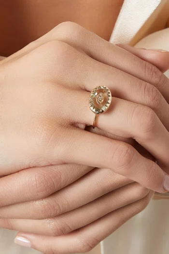 Souad Diamond & Amethyst Ring in 9kt Gold