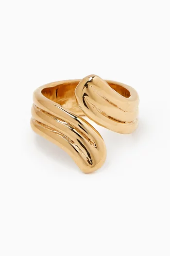 Waves Ring no.1 in Brass