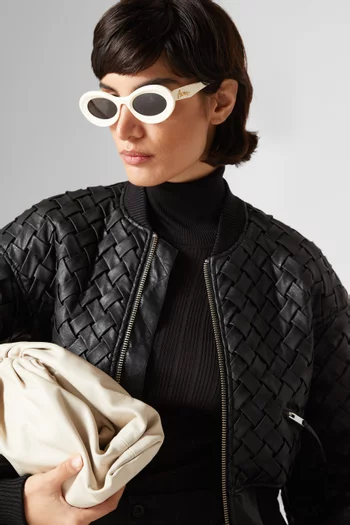 نظارة شمسية بإطار بيضاوي أسيتات