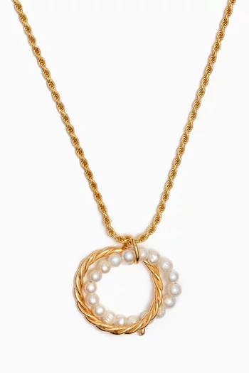 Twisted Pearl Necklace in 18kt Gold-plated Silver