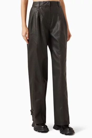 Pigment Two-Tucked Pants in Vegan-leather