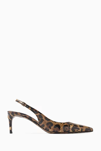 Lollo 60 Slingback Pumps in Printed Polished Leather