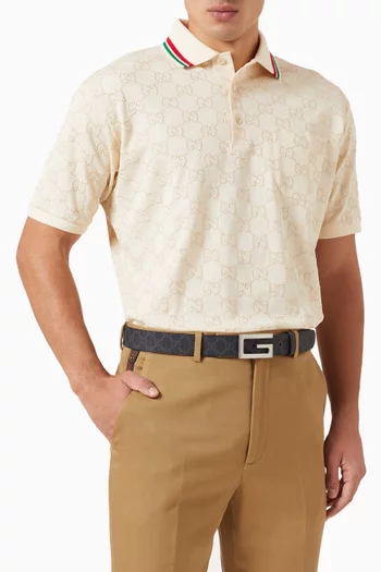 Square G Supreme Reversible Belt in Coated-canvas & Leather