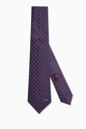 ربطة عنق بنقشة أحرف الماركة حرير جاكار