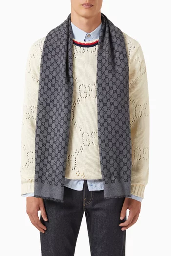 Printed Scarf in Wool