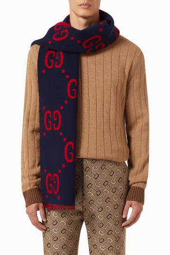 Printed Scarf in Wool