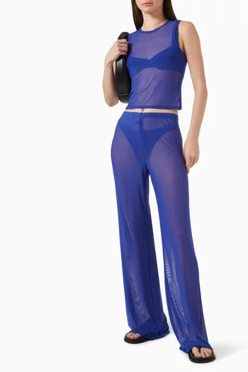 Wide-leg Pants in Mesh