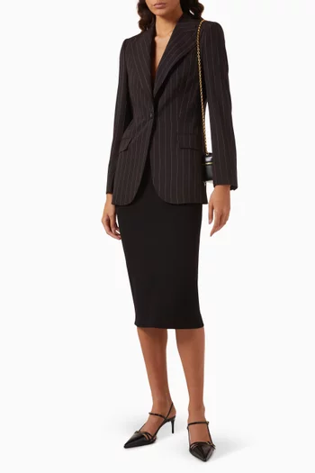 Turlington Pinstripe Jacket in Stretch-wool