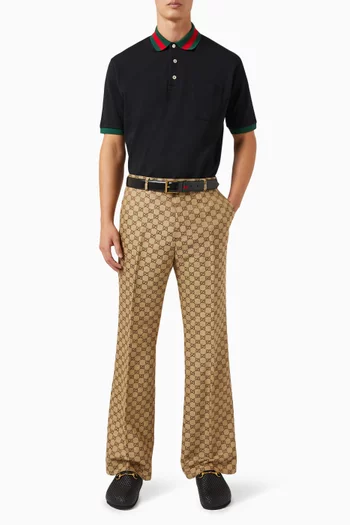 Logo Print Pants in Linen