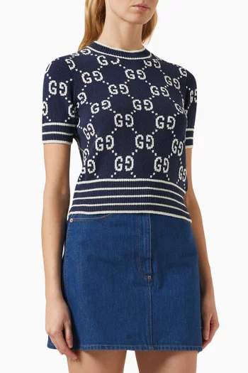 GG Top in Cotton-jacquard