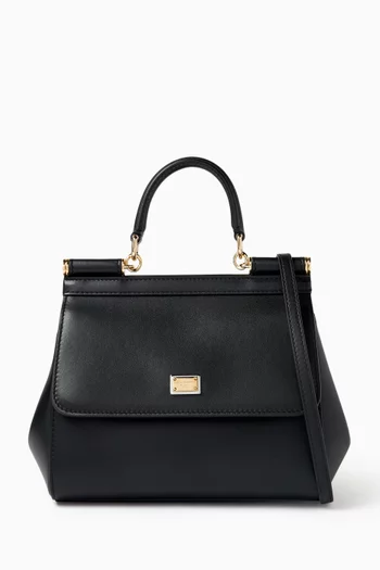 Small Sicily Top-handle Bag in Leather