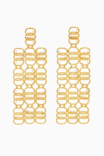 Statement Linked Earrings in 18kt Gold-plated Brass