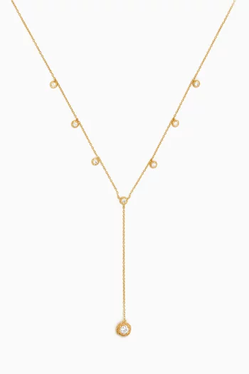 Waves Lariat Chain Necklace in 18k Gold-plated Brass