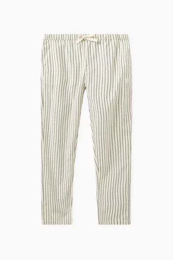 Orlando Stripe Poplin Pants in Organic Cotton