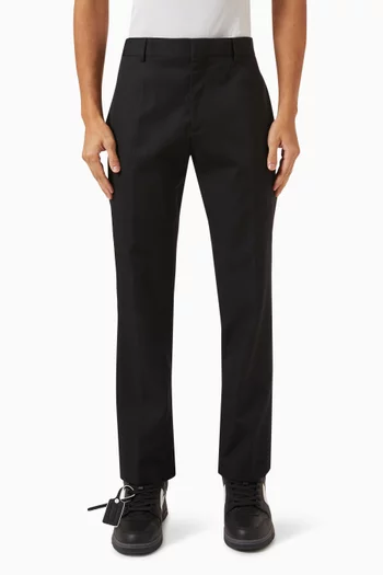 Slim Zipped-cuff Pants in Wool