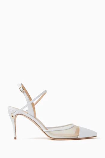 Vittorio 85 Slingback Pumps in Nappa Leather and Mesh