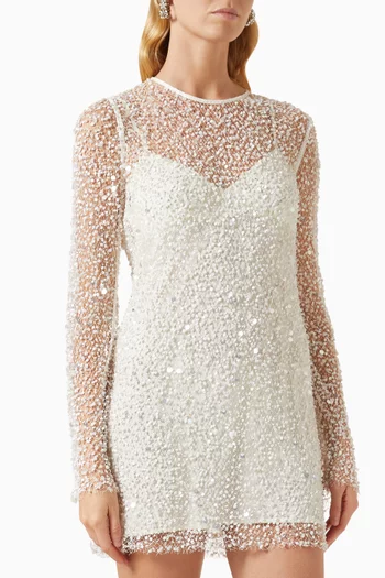 Marzia Mini Dress in Crystal-embellished Tulle