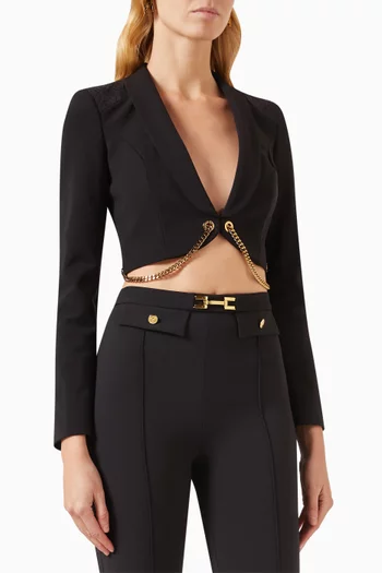 Chain Cropped Jacket in Nylon