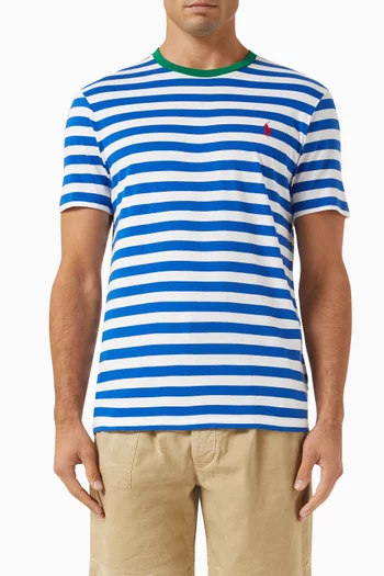Striped Logo T-shirt in Cotton-jersey