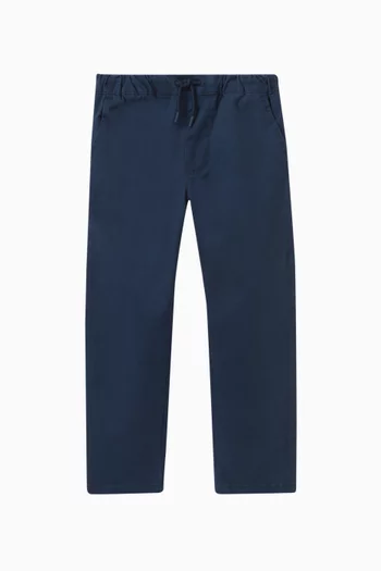 Logo-embroidered Trousers in Cotton