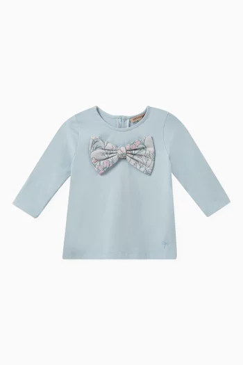 Bow-applique T-shirt in Cotton-blend