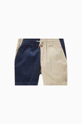 Colour-block Corduroy Shorts in Cotton