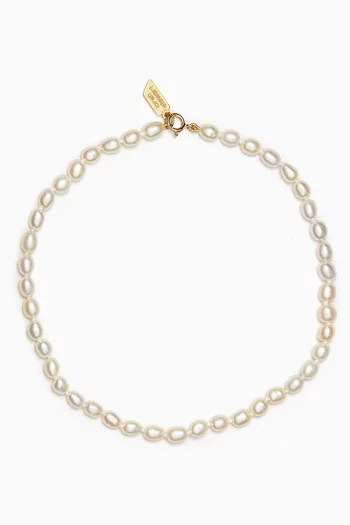 Rice Pearl Anklet in 14kt Gold