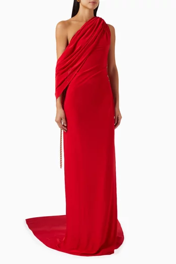 Draped Chain Gown in Jersey