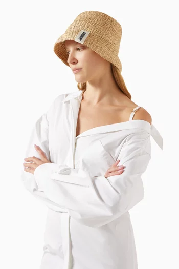 Le Bob Bucket Hat in Raffia