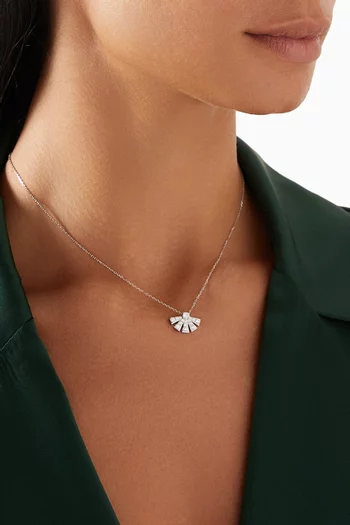 Sunrise Diamond Necklace in 18kt White Gold