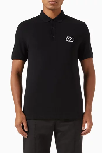 Valentino Garavani Logo Polo Shirt in Cotton Piqué