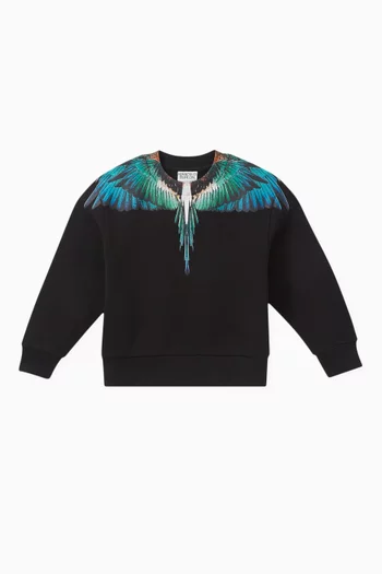 Wings-print Sweatshirt in Cotton