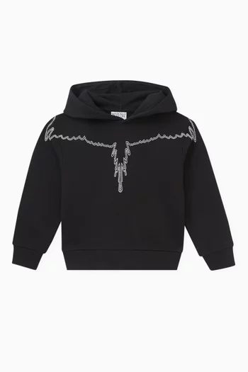 Embellished Stitch Wings Hoodie in Cotton