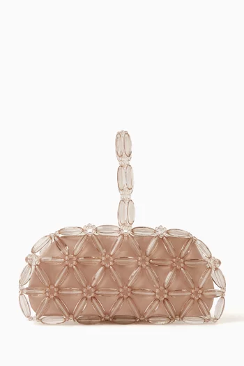 Tebea Clutch in Glass Beads & Vegan Leather