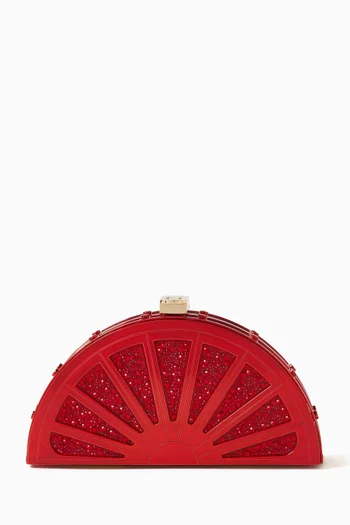 Mini Sierra Fan Bag in Swarovski Crystal-embellished Brass