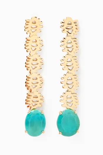 Five-eye Turquoise Earrings in 18kt Gold