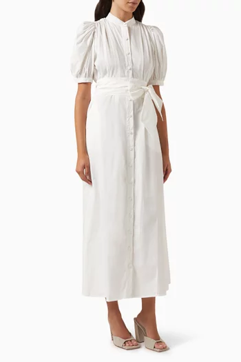 Adaline Belted Dress in Cotton