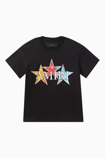 Logo Stars-print T-shirt in Cotton
