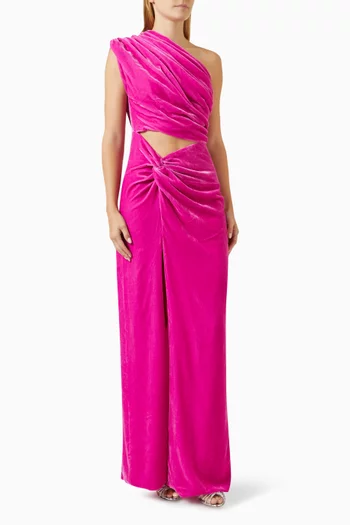 Petra Cut-out Gown in Silk Velvet