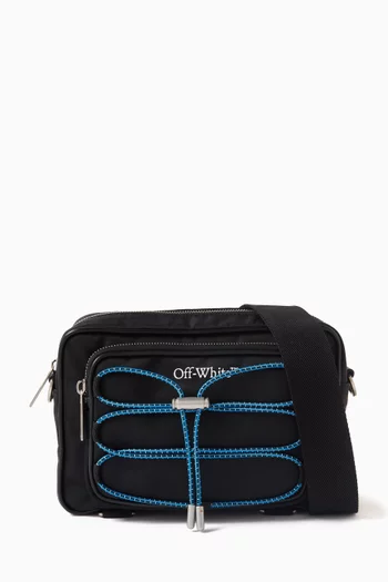 Courrier Camera Bag in Leather and Polyamide
