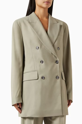 Herringbone Oversized Jacket in Wool-blend