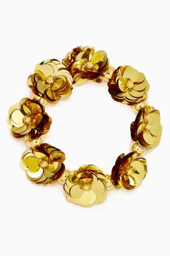 قلادة رقبة ليز هيرمافرودايت بتصميم زهور نحاس مطلي بالذهب