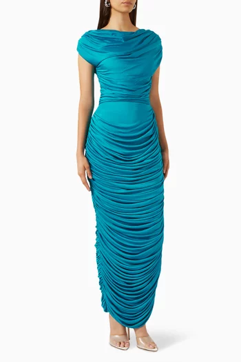 Ruched Maxi Dress in Viscose-jersey