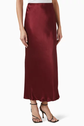 Bias Maxi Skirt in Satin